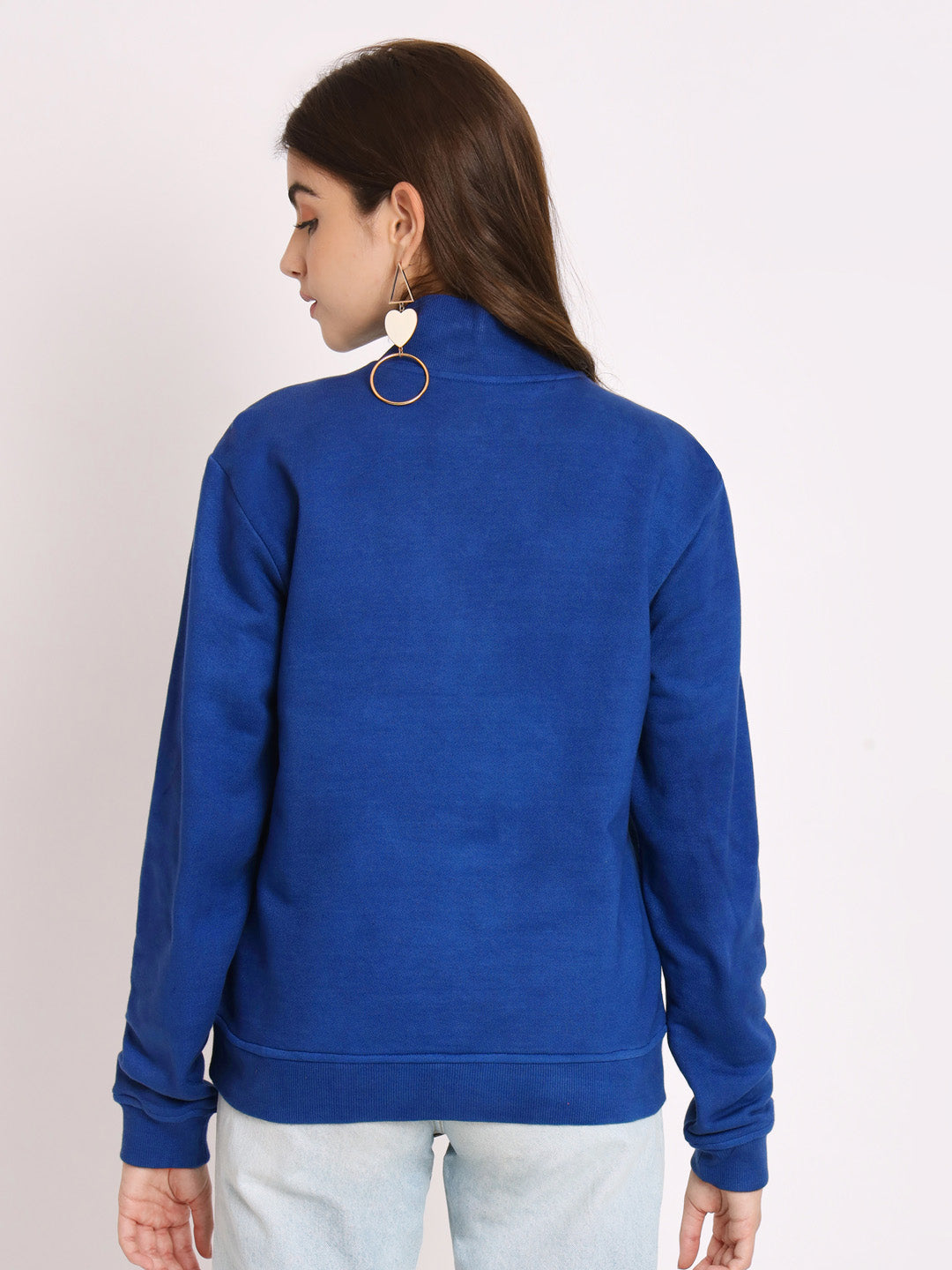 solid blue sweatshirt