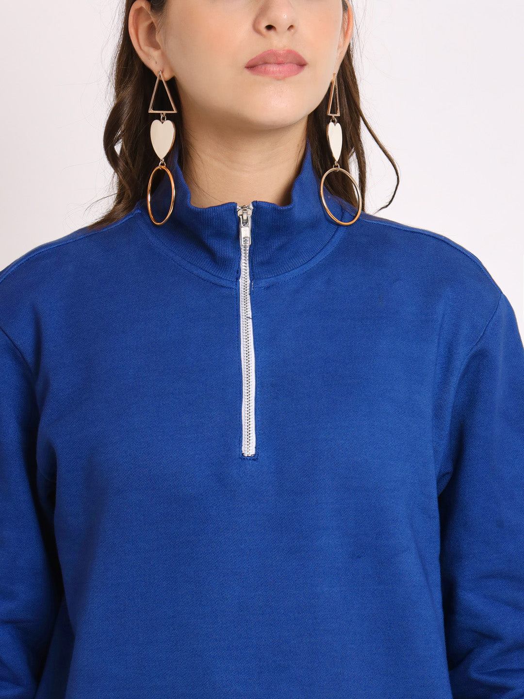 Mock collar sweatshirt