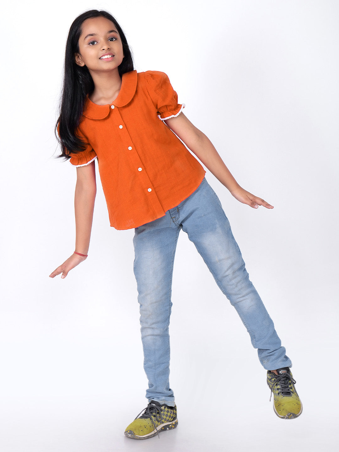 Girls Cotton Shirt Style Top