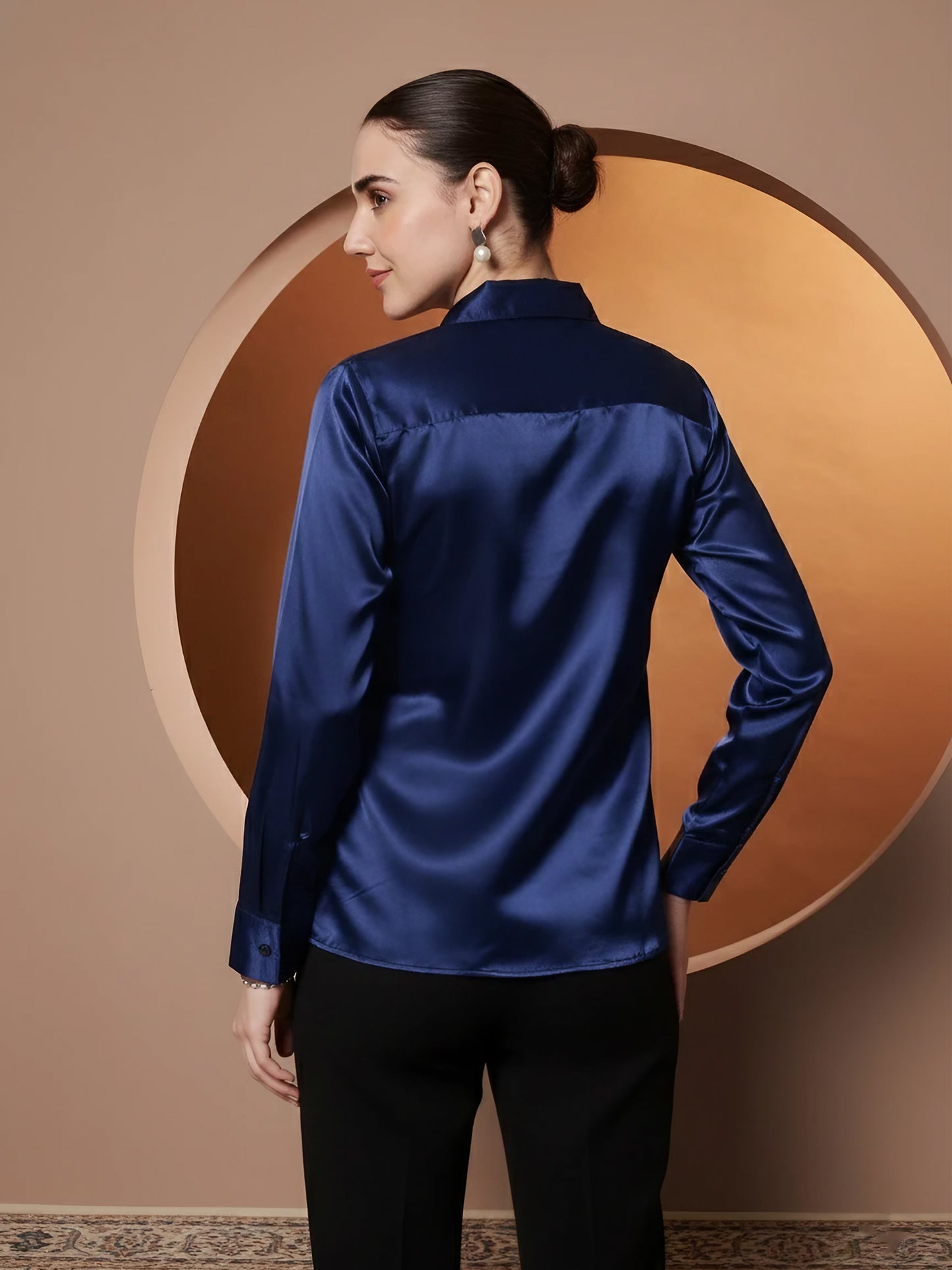 Women Blue Relaxed Formal Shir