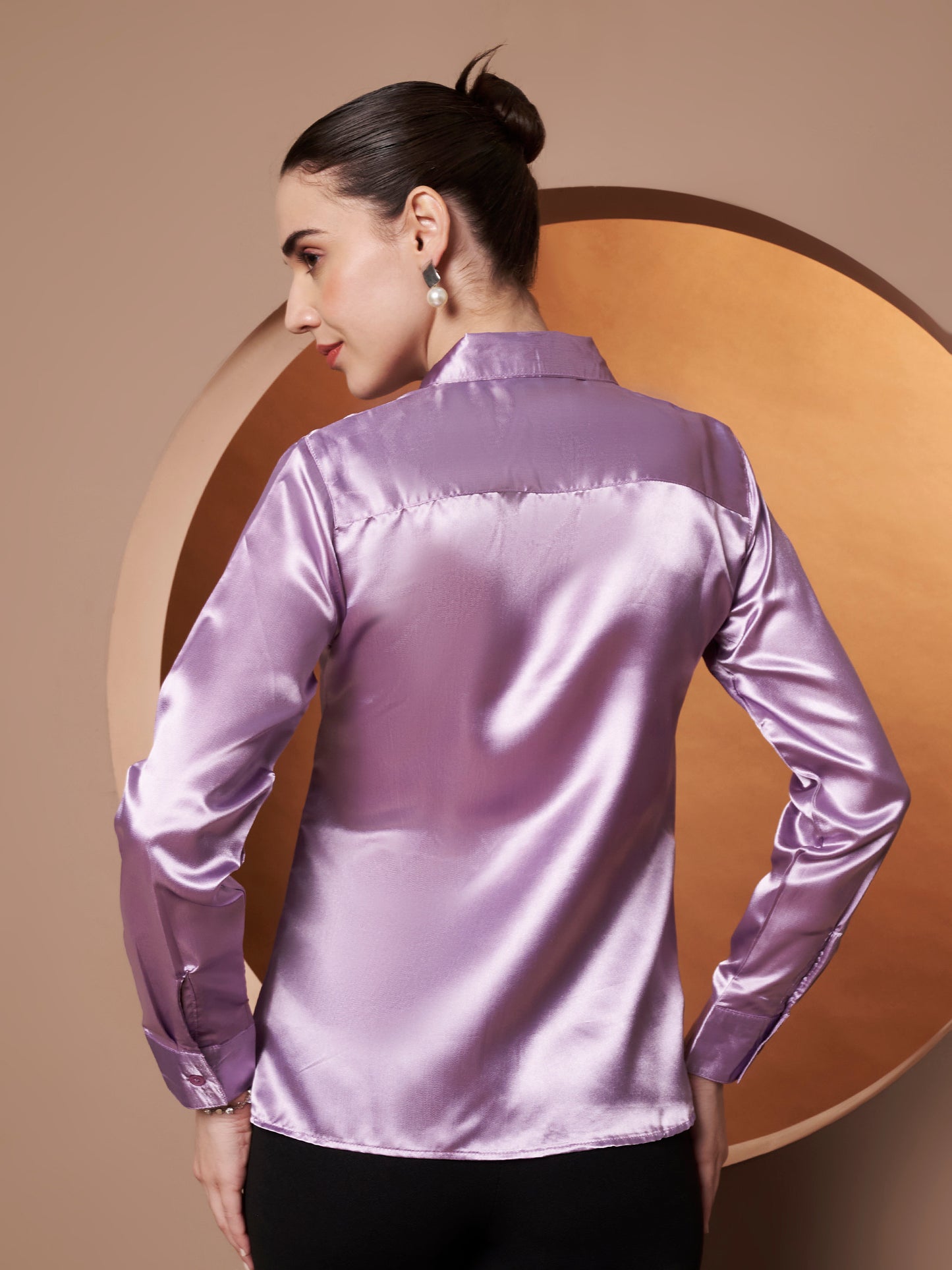 Women Pink Grey Classic Slim Fit Striped Casual Shirt