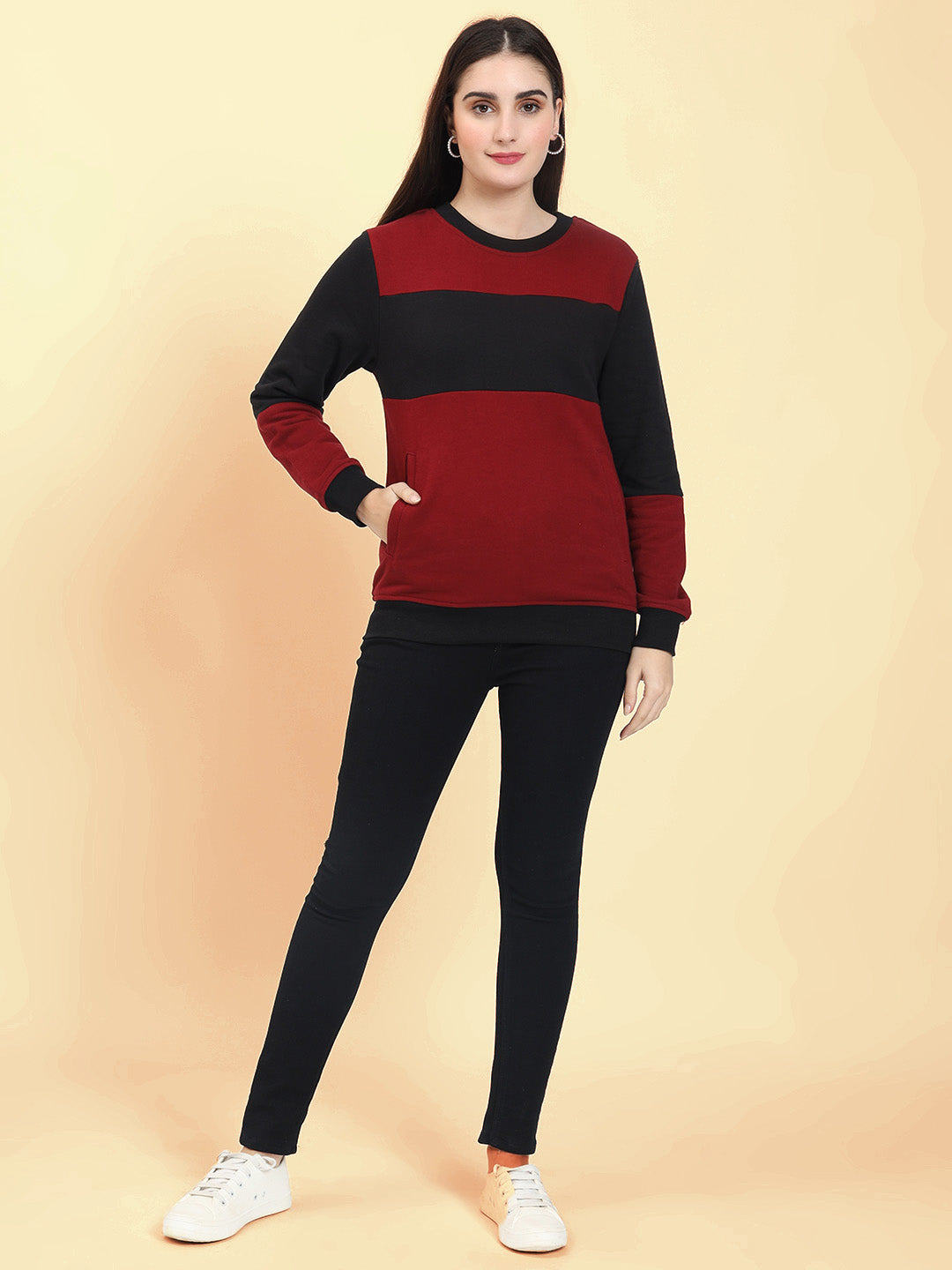 Women Colourblocked Sweatshirt