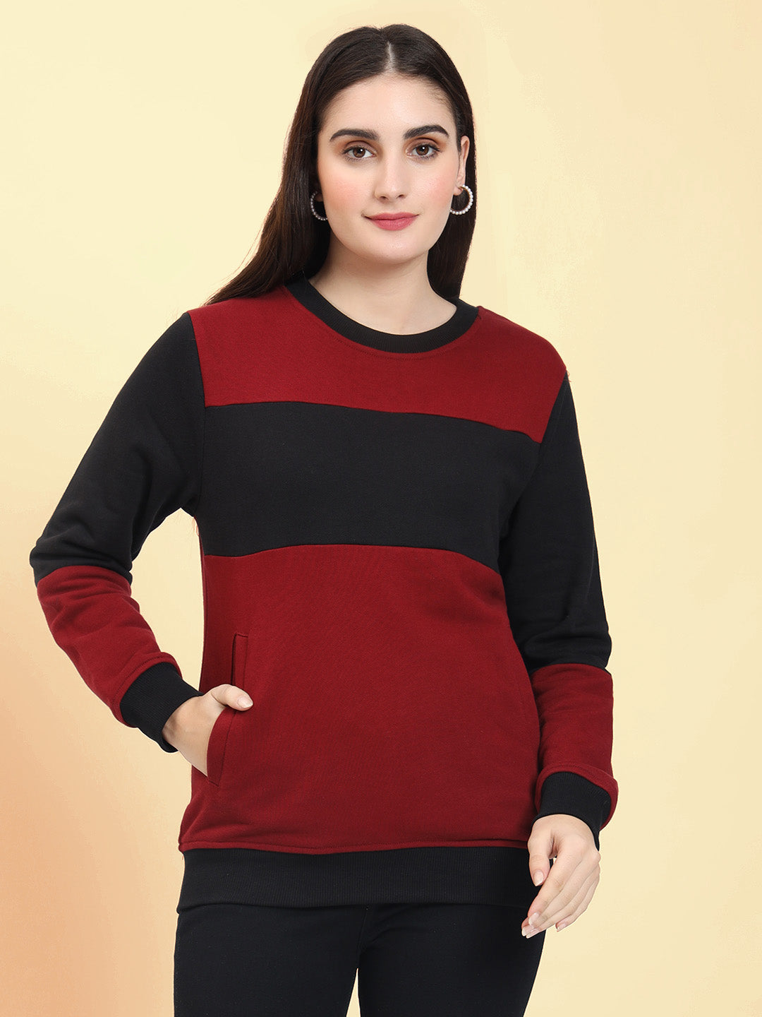 Women Colourblocked Sweatshirt