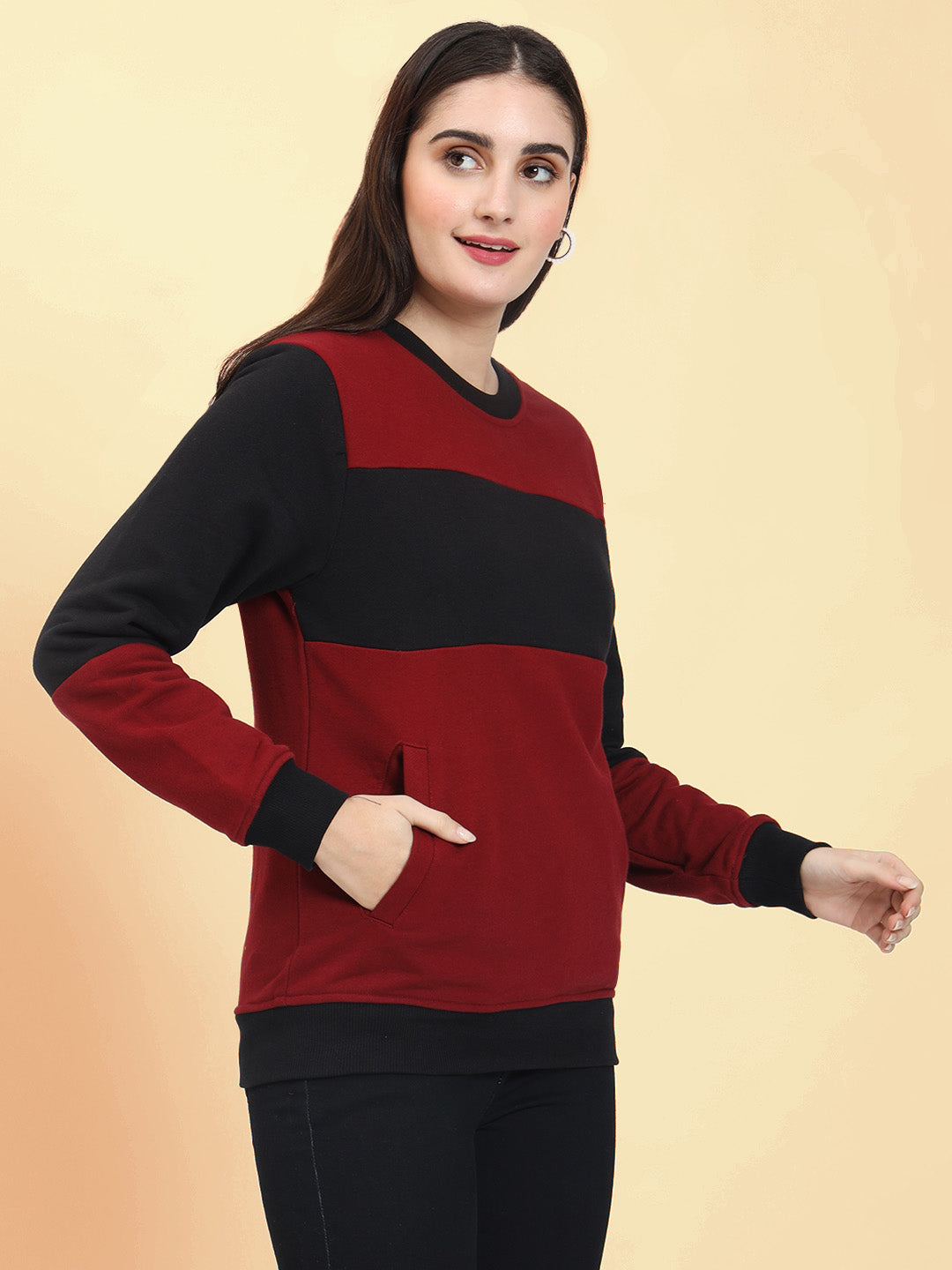 Women Colourblocked Sweatshirt