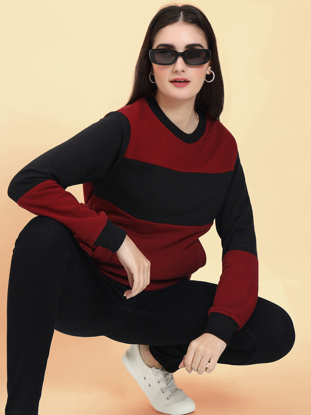 Women Colourblocked Sweatshirt