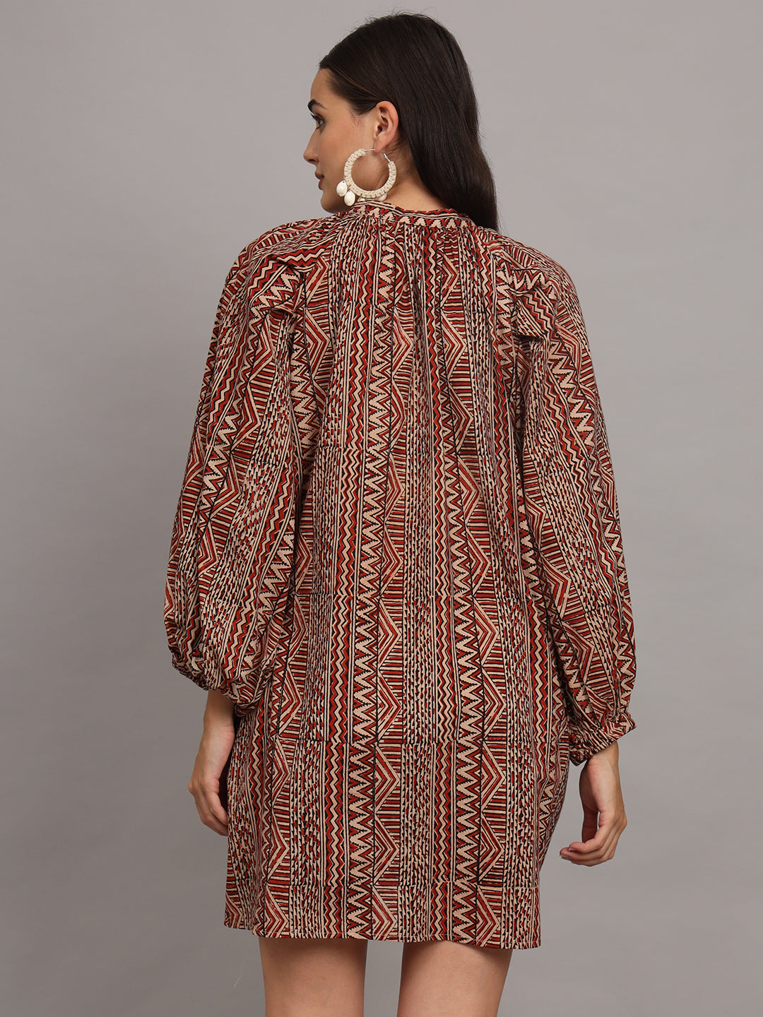 Tribal Printed A-Line Mini Dress