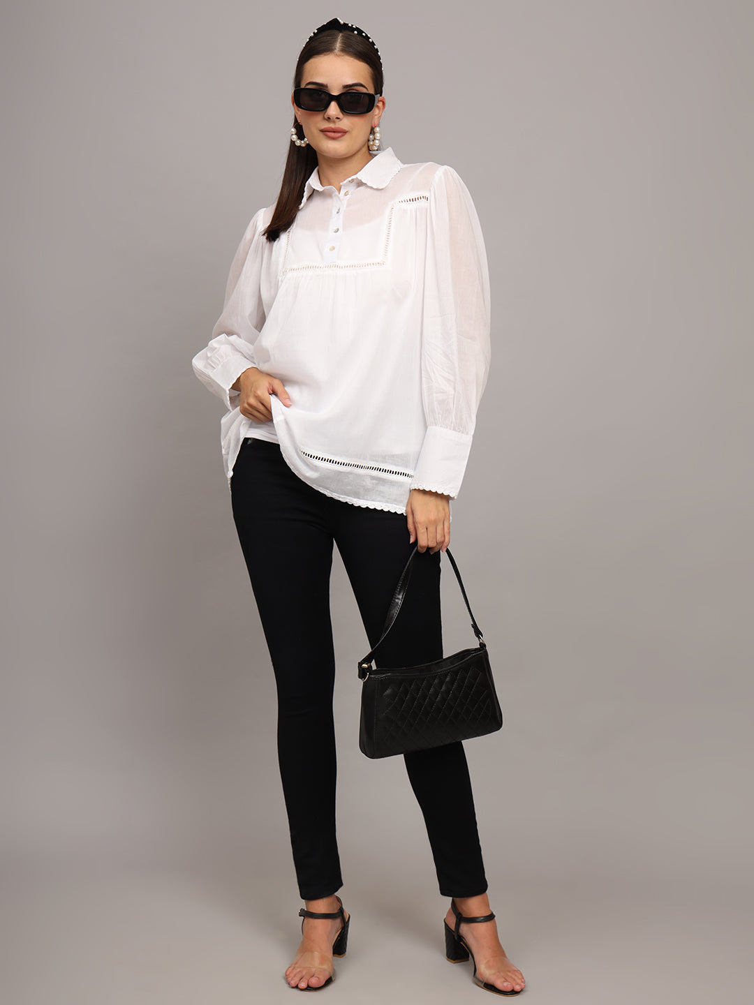 Shirt Collar Pure Cotton Kurti