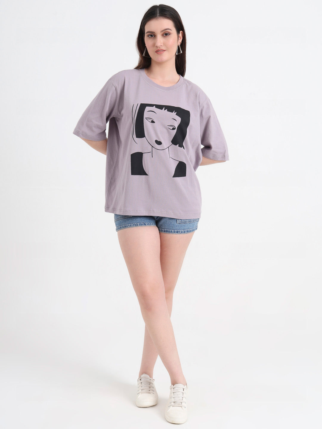 Women Graphic Printed Cotton Oversized T-shirt
