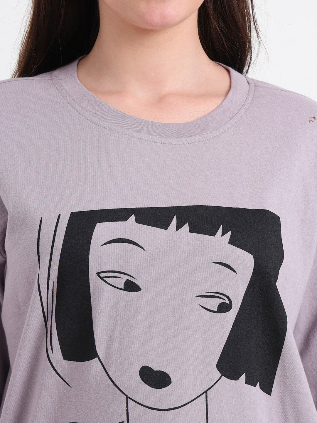 Women Graphic Printed Cotton Oversized T-shirt