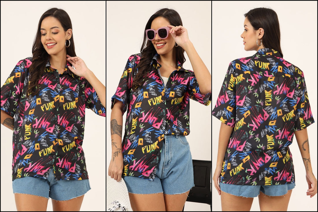 Classic Graphic Printed Oversize Shirt for Women – Your Ultimate Fashion Statement