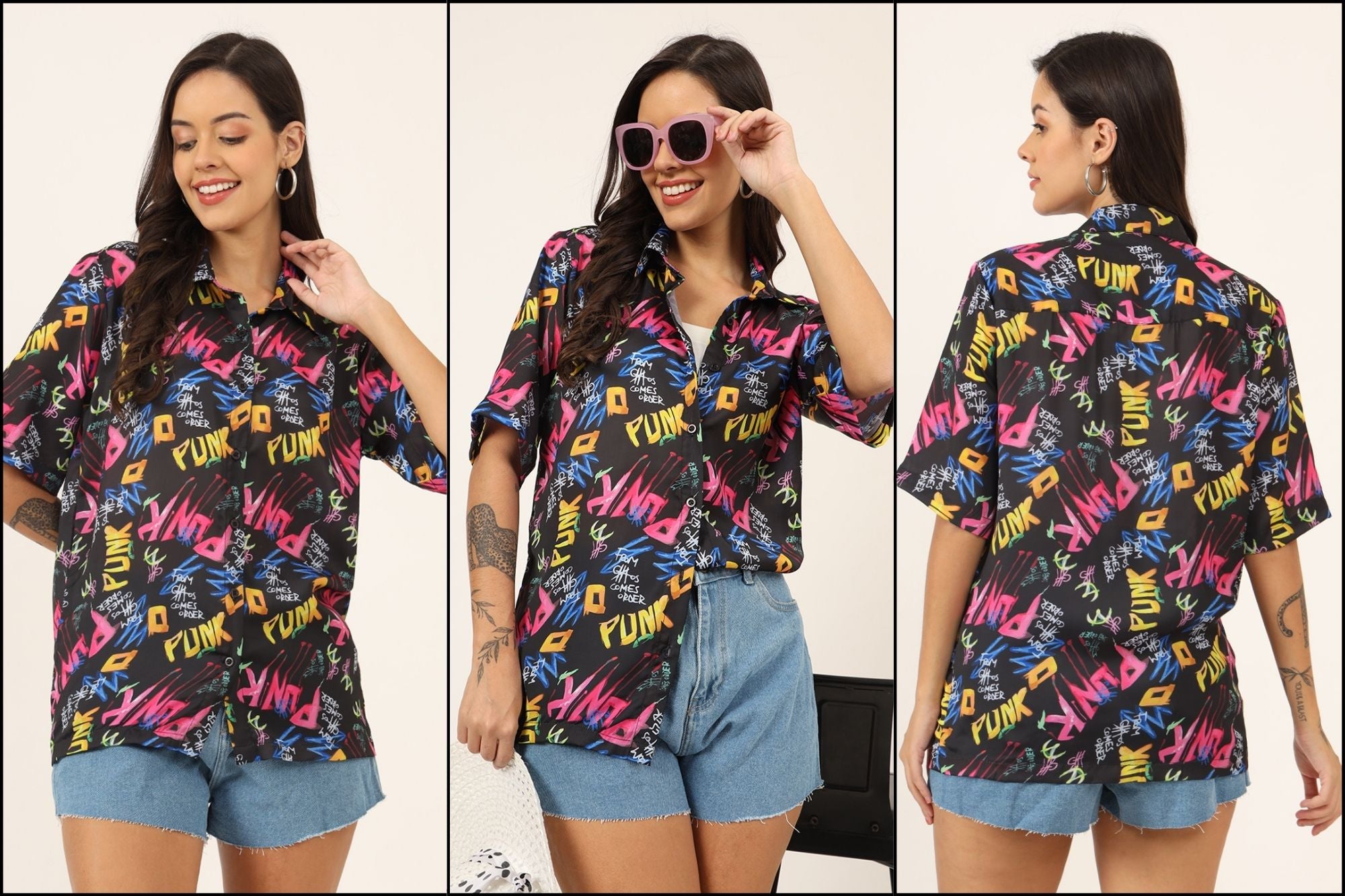 Classic Graphic Printed Oversize Shirt for Women – Your Ultimate Fashion Statement