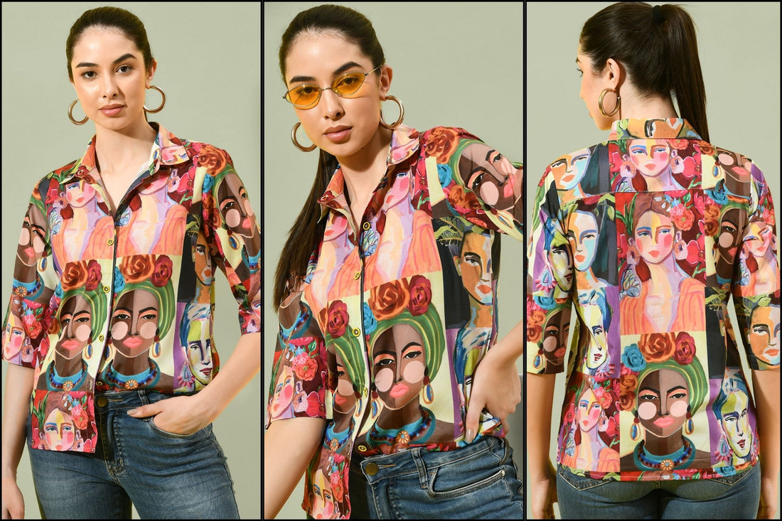 Women’s Multicolor Classic Boxy Printed Casual Shirt