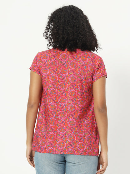 Women Printed Ethnic Cotton Top