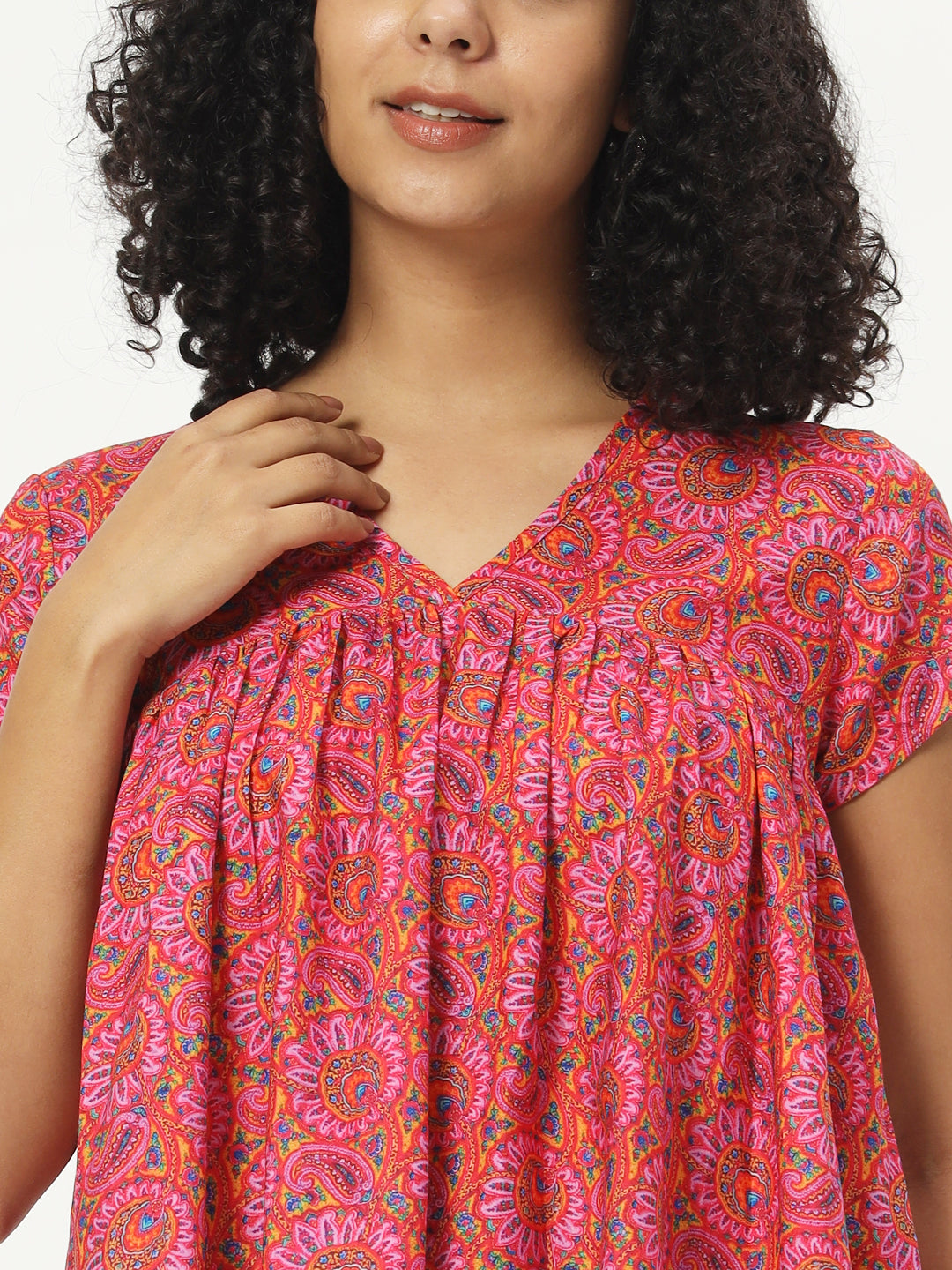 Women Printed Ethnic Cotton Top