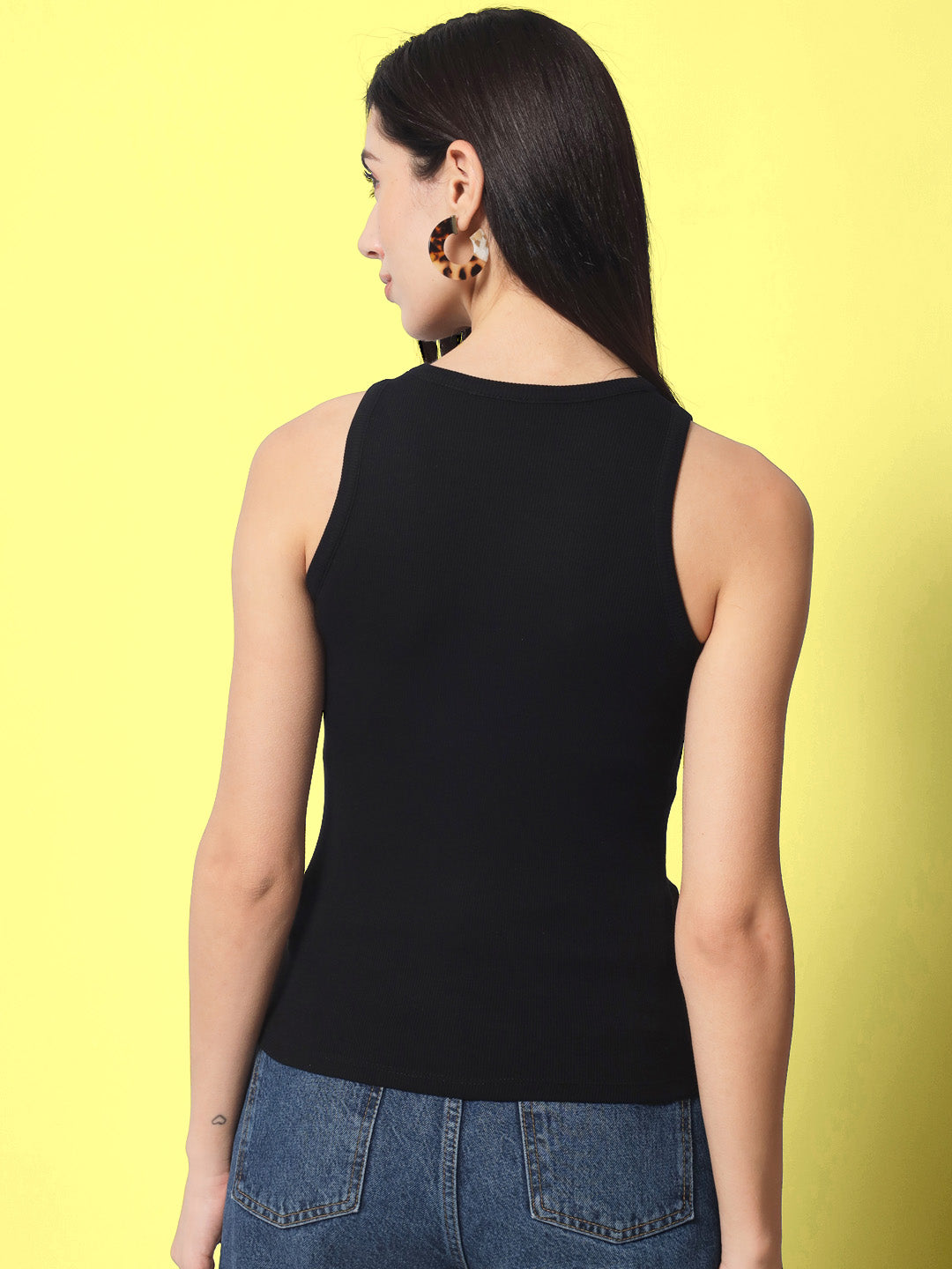 Round Neck Sleeveless Fitted Eco Liva Modal Top