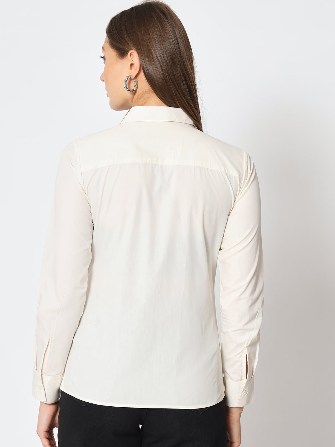 White Solid Shirts For Women