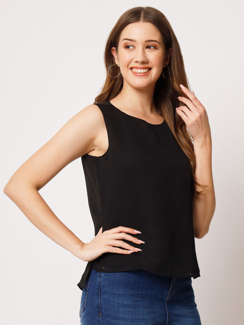 Women Round Neck Sleeveless Top
