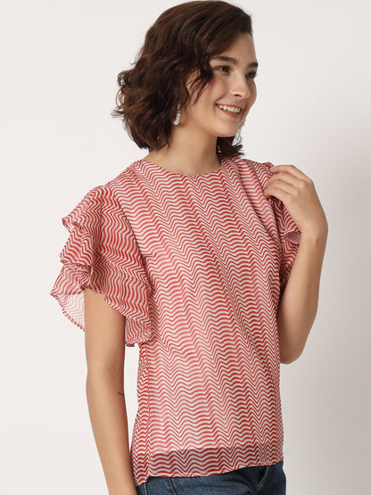 Flutter sleeves top for women's