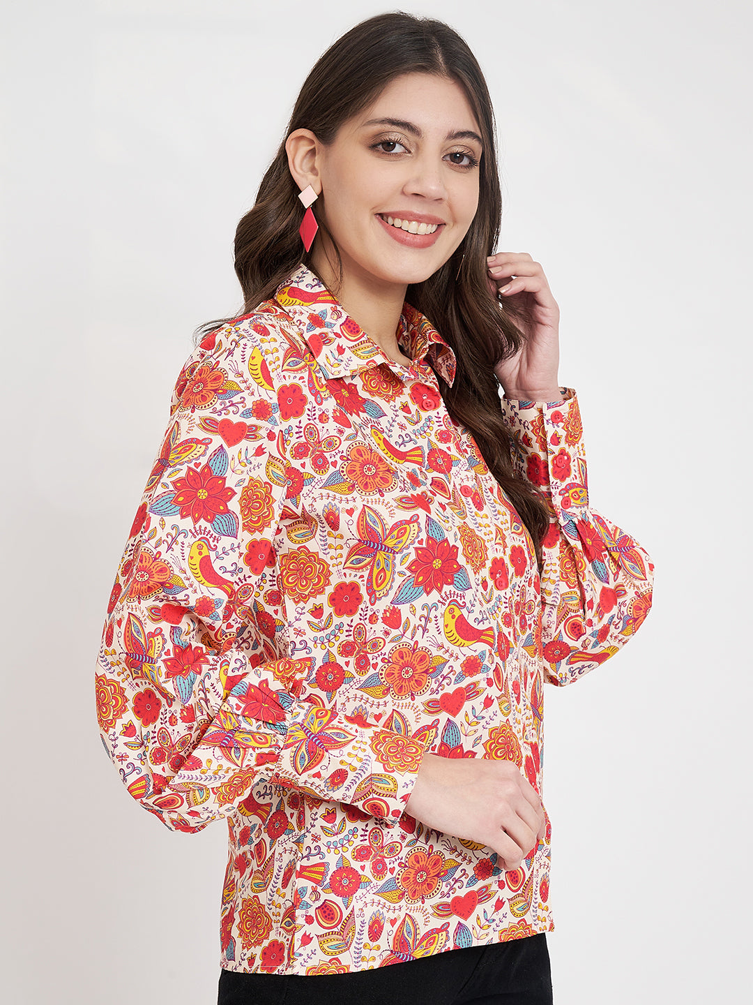 floral printed shirt