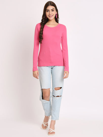 Round Neck Long Sleeves Fitted Top