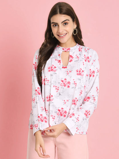 Women's casual floral printed top