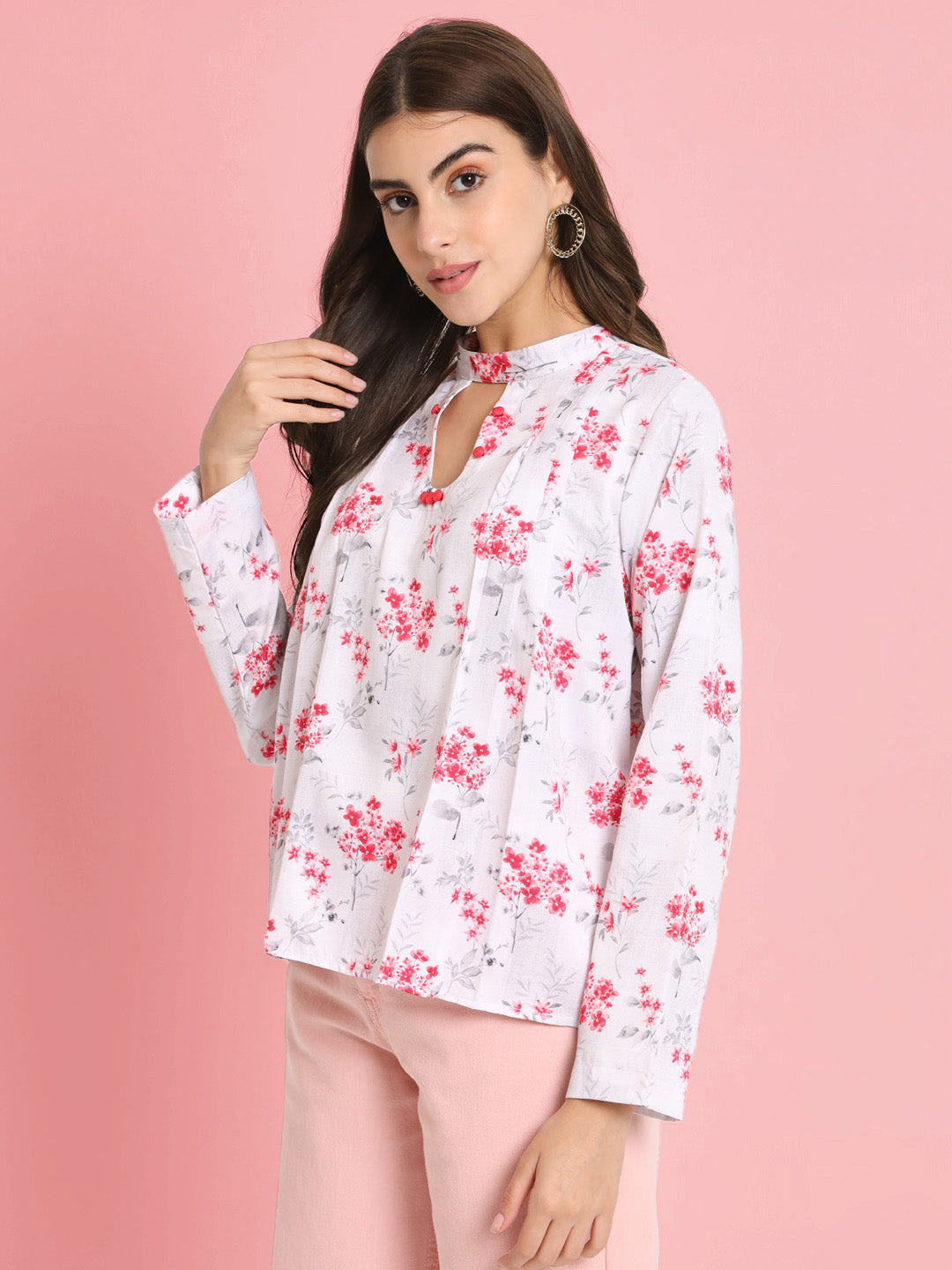 Women's casual floral printed top