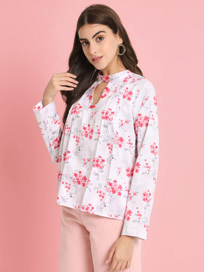 Women's casual floral printed top