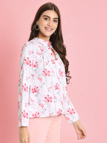 Women's casual floral printed top