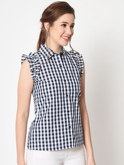 Women's black check shirt