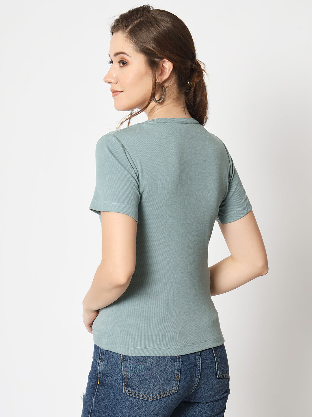 Round Neck Short Sleeves Eco Liva Modal Top