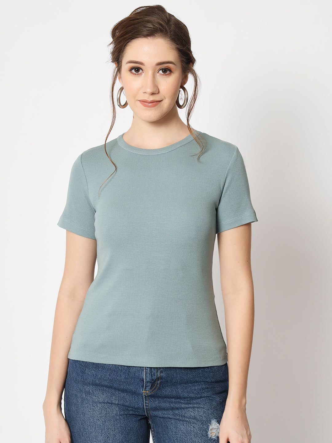 Round Neck Short Sleeves Eco Liva Modal Top