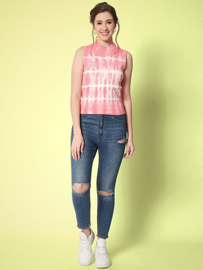 Tie And Dyed Sleeveless Regular Top