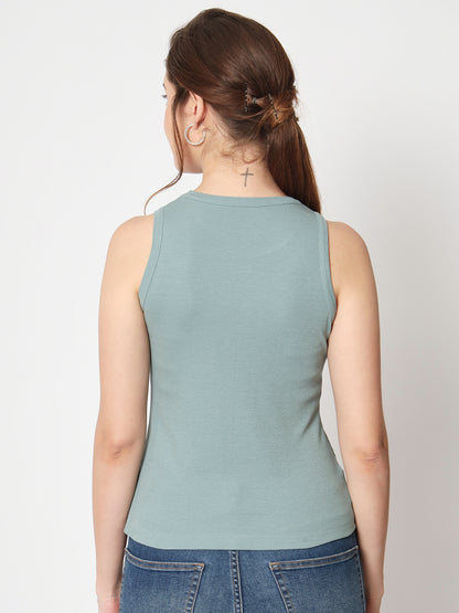 Round Neck Sleeveless Fitted Eco Liva Modal Top