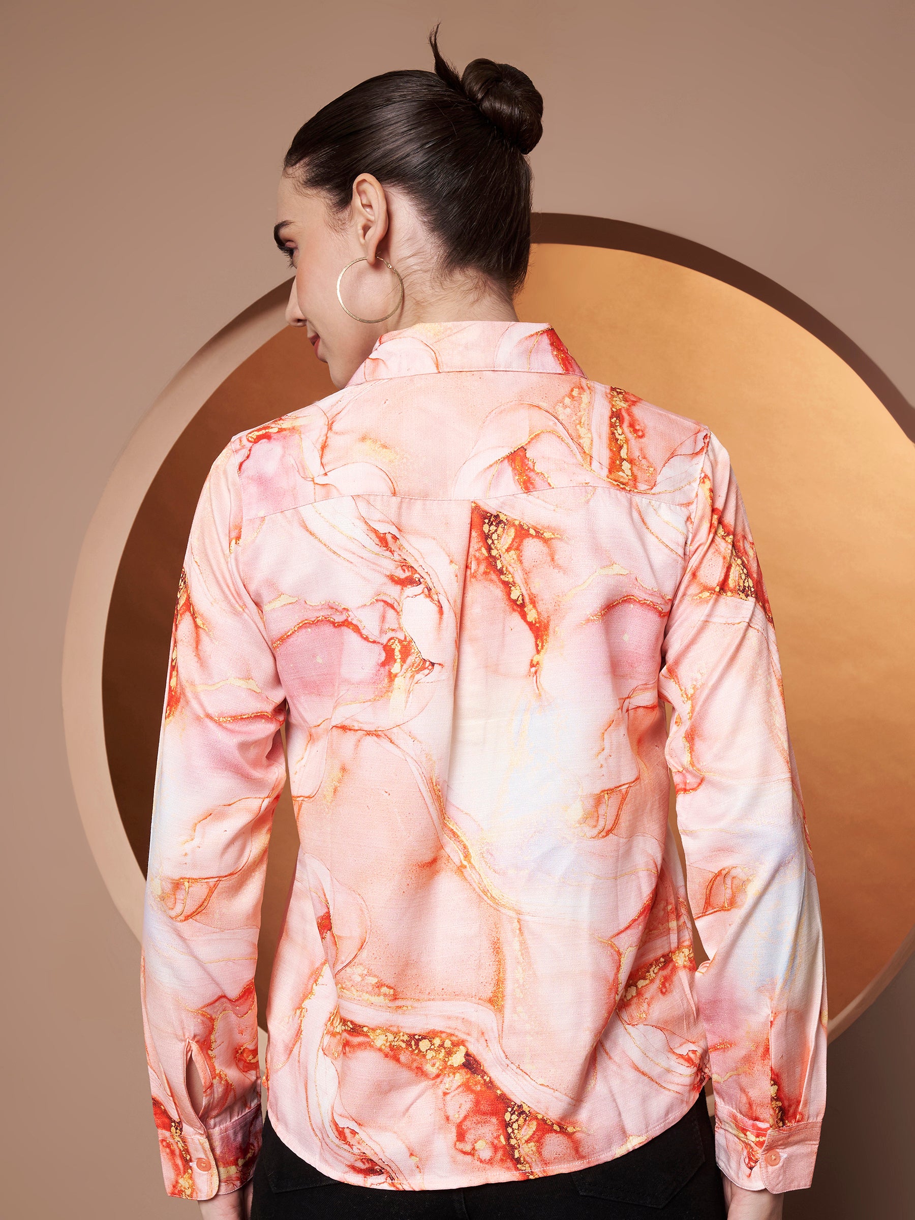 Abstract Printed Casual Shirtback side