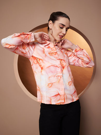 Abstract Printed Casual Shirt left side