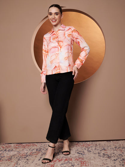 Abstract Printed Casual Shirt model standing