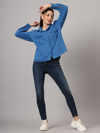 Classic Spread Collar Cotton Oversize Casual Shirt