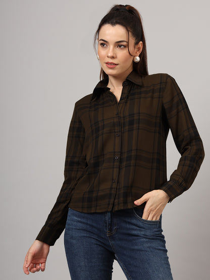 Tartan Check Olive Shirt