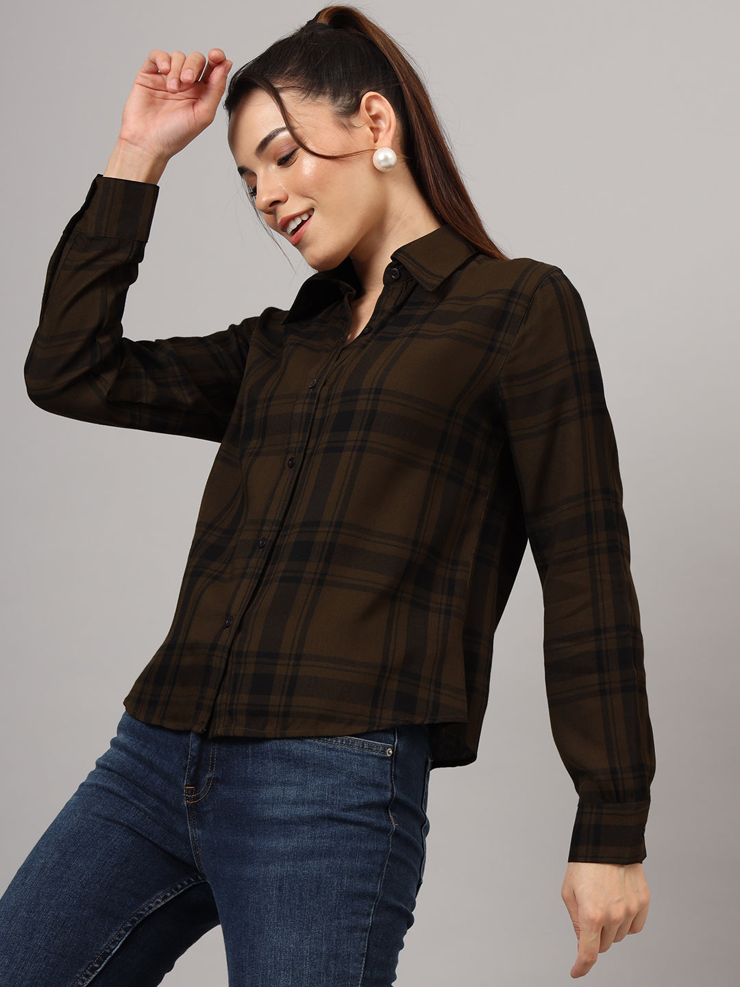 Tartan Check Olive Shirt