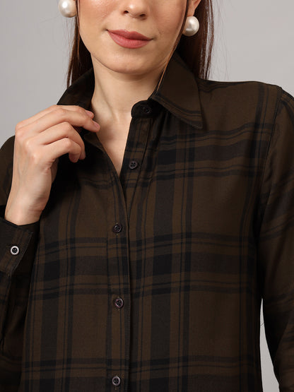 Tartan Check Olive Shirt