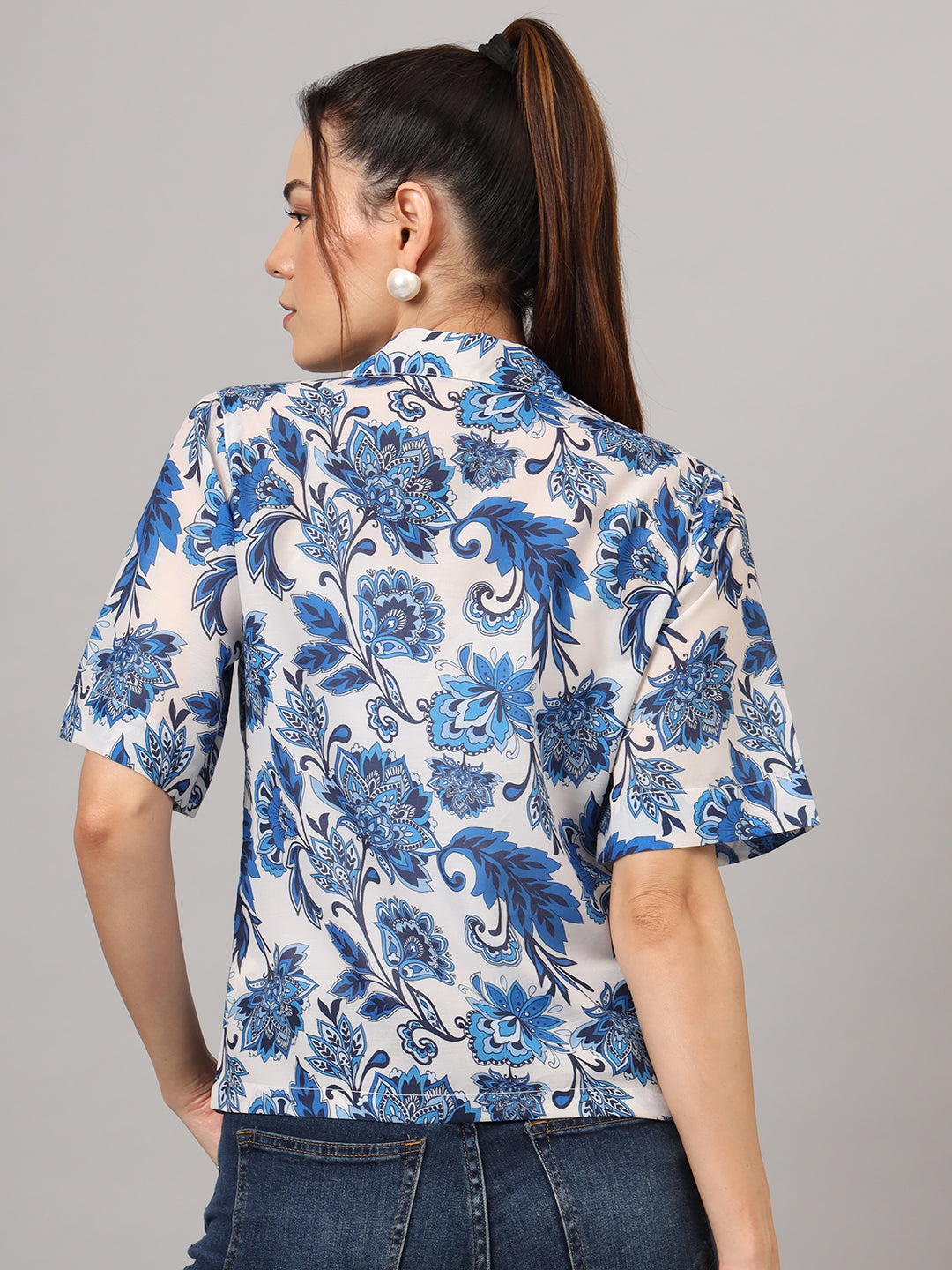 Women Classic Floral Printed Casual Shirt