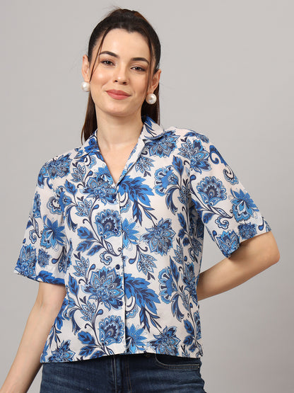 Women Classic Floral Printed Casual Shirt