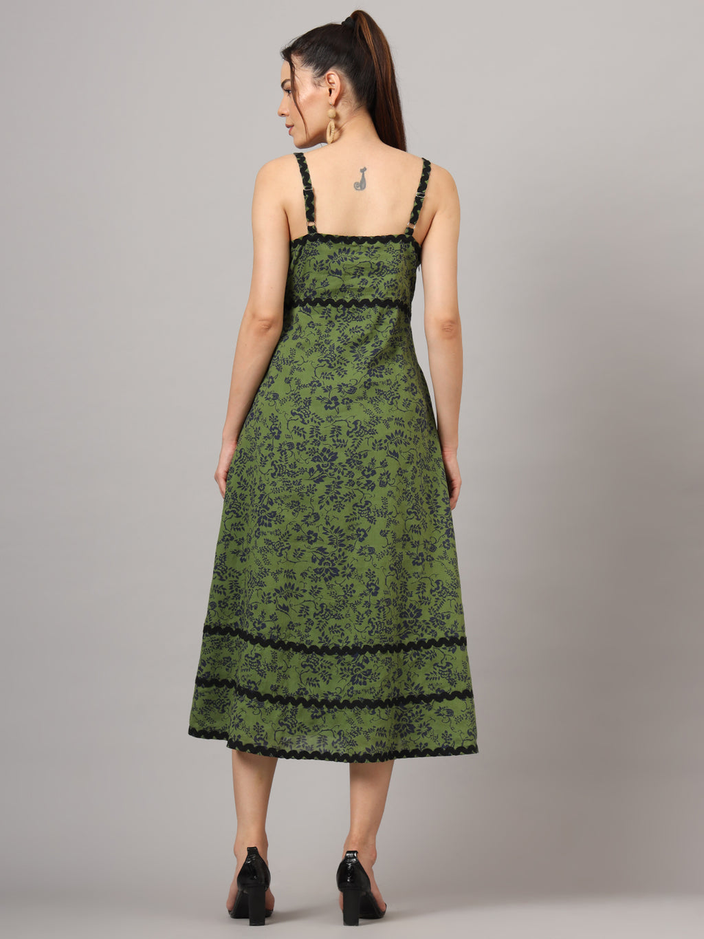 Floral Print Fit & Flare Midi Dress