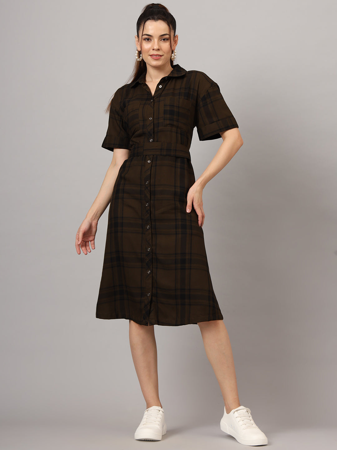 Checked Shirt Dress