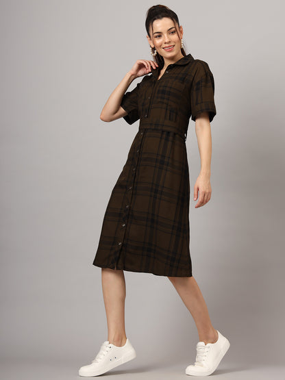 Checked Shirt Dress