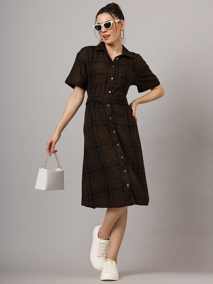 Checked Shirt Dress