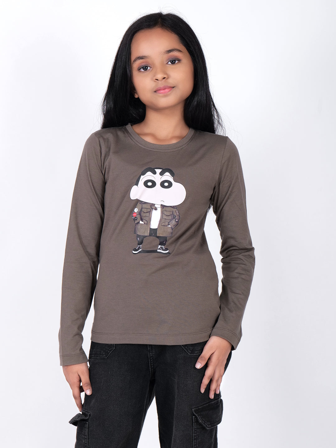 Shinchan Printed Round Neck Cotton T-shirt