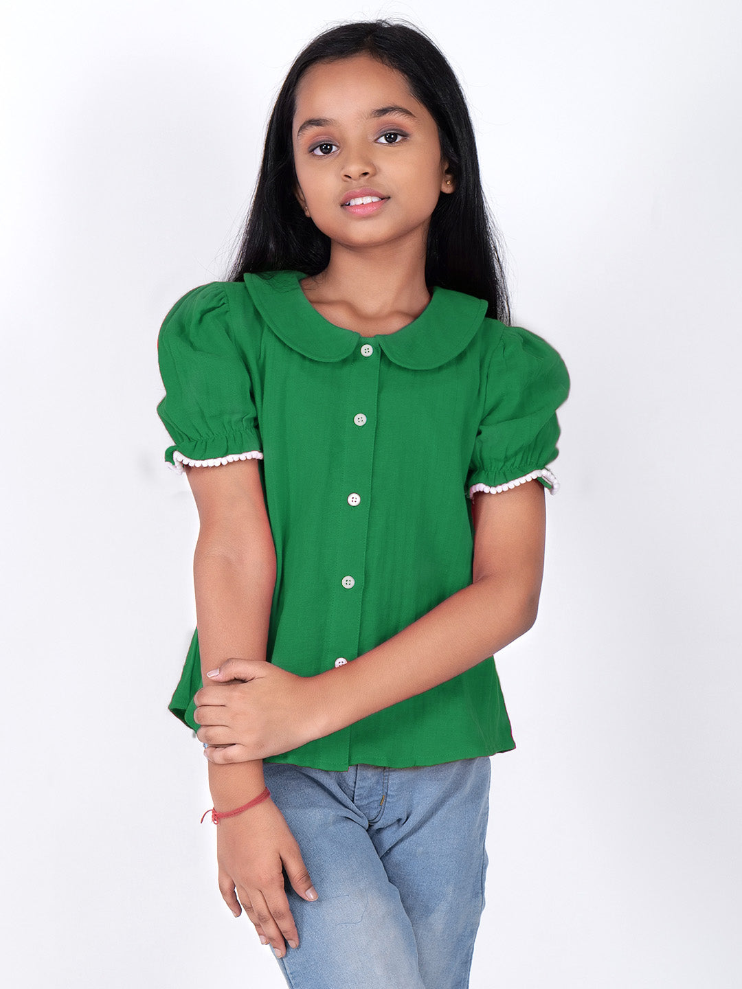 Girls Cotton Shirt Style Top