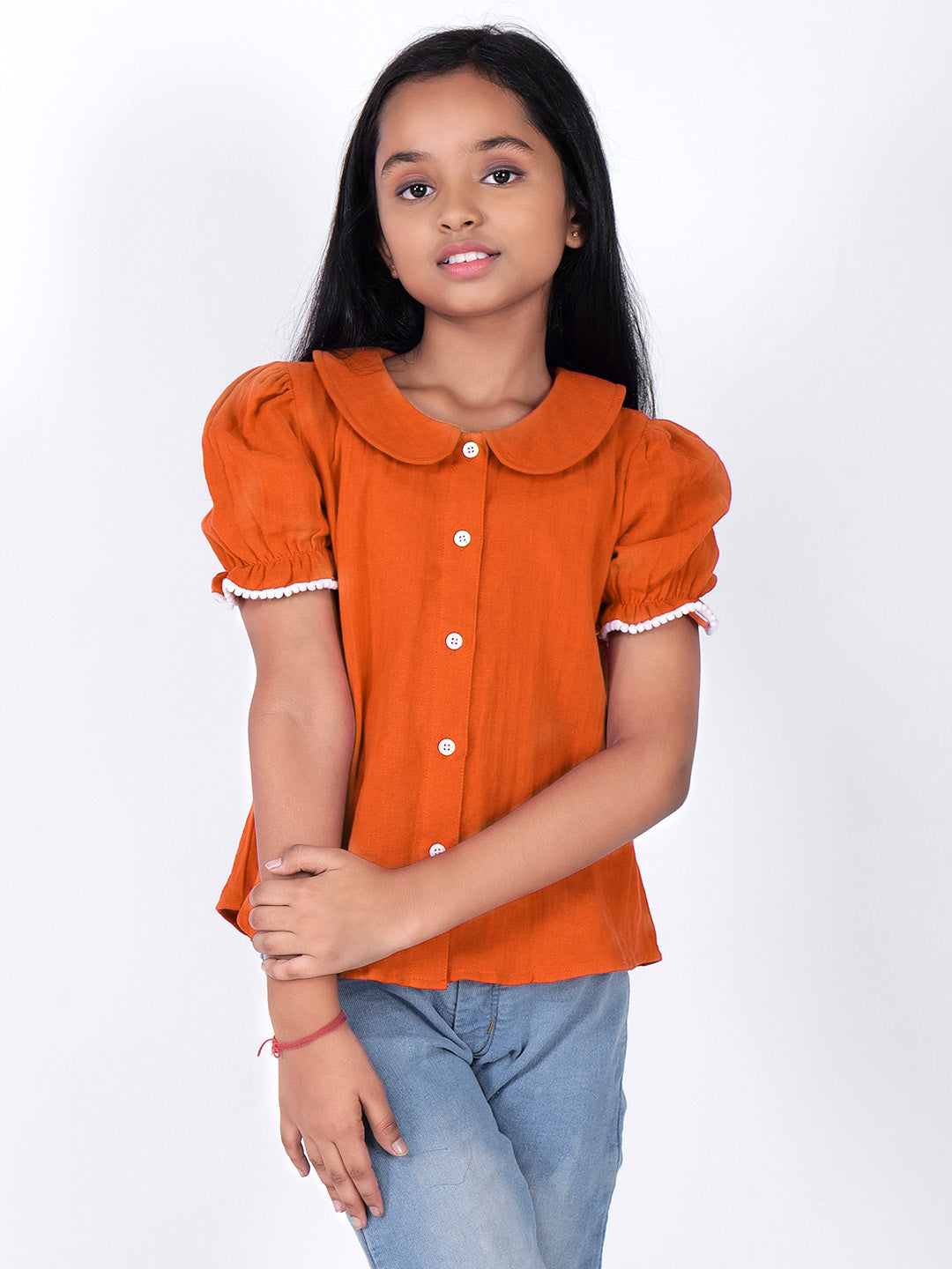 Girls Cotton Shirt Style Top