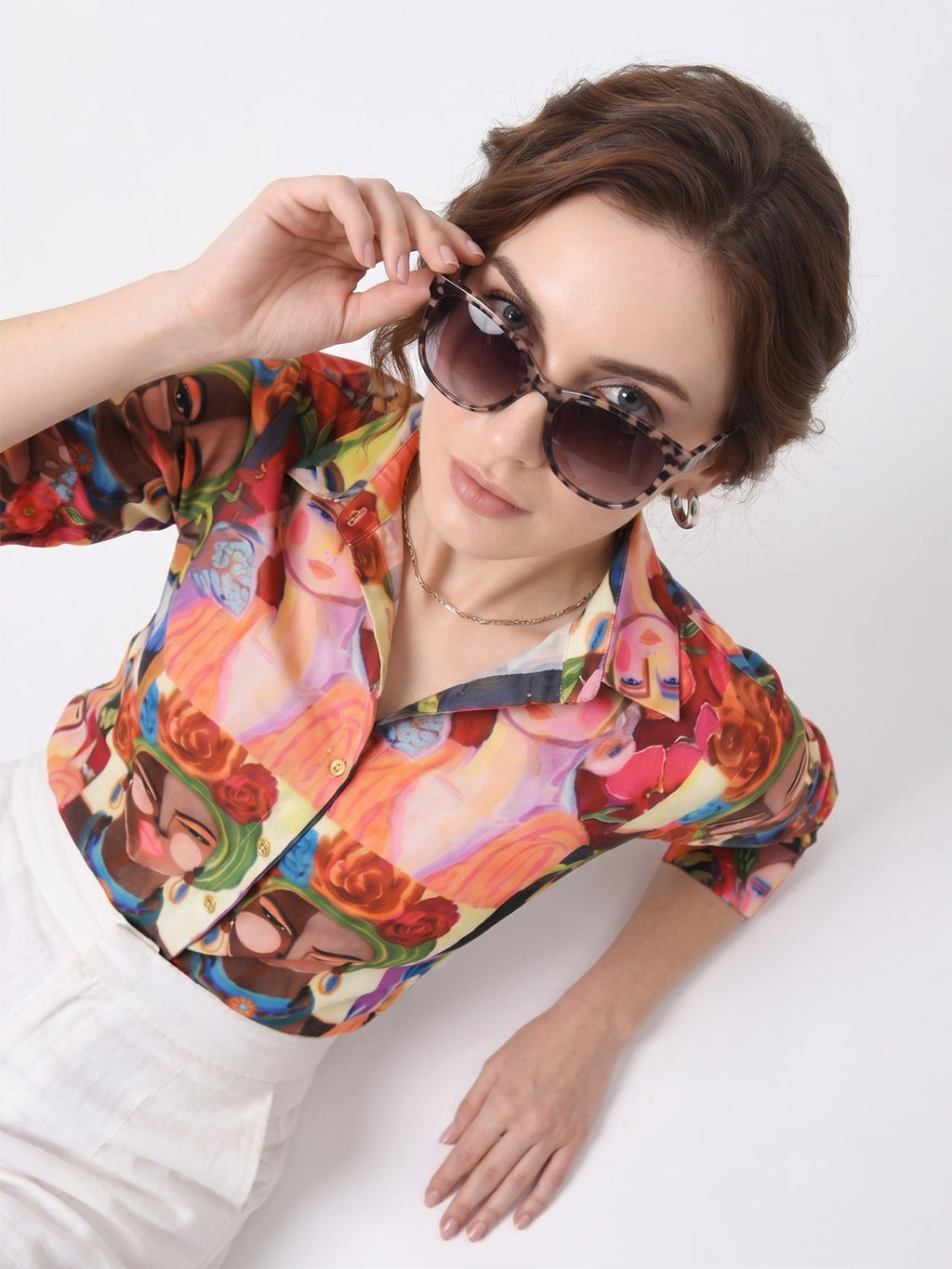 Women Multi Color Classic Boxy Printed Casual Shirt